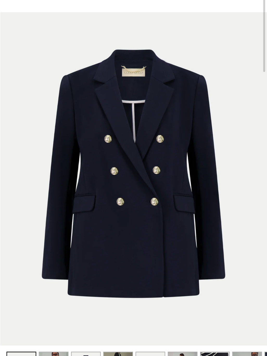 Double-Breasted Navy Blazer With Gold Buttons